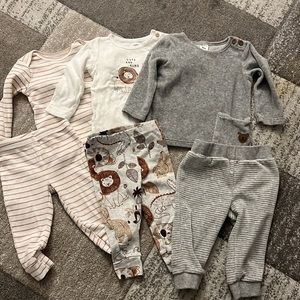 3 outfits and 1 cardigan 9 month baby